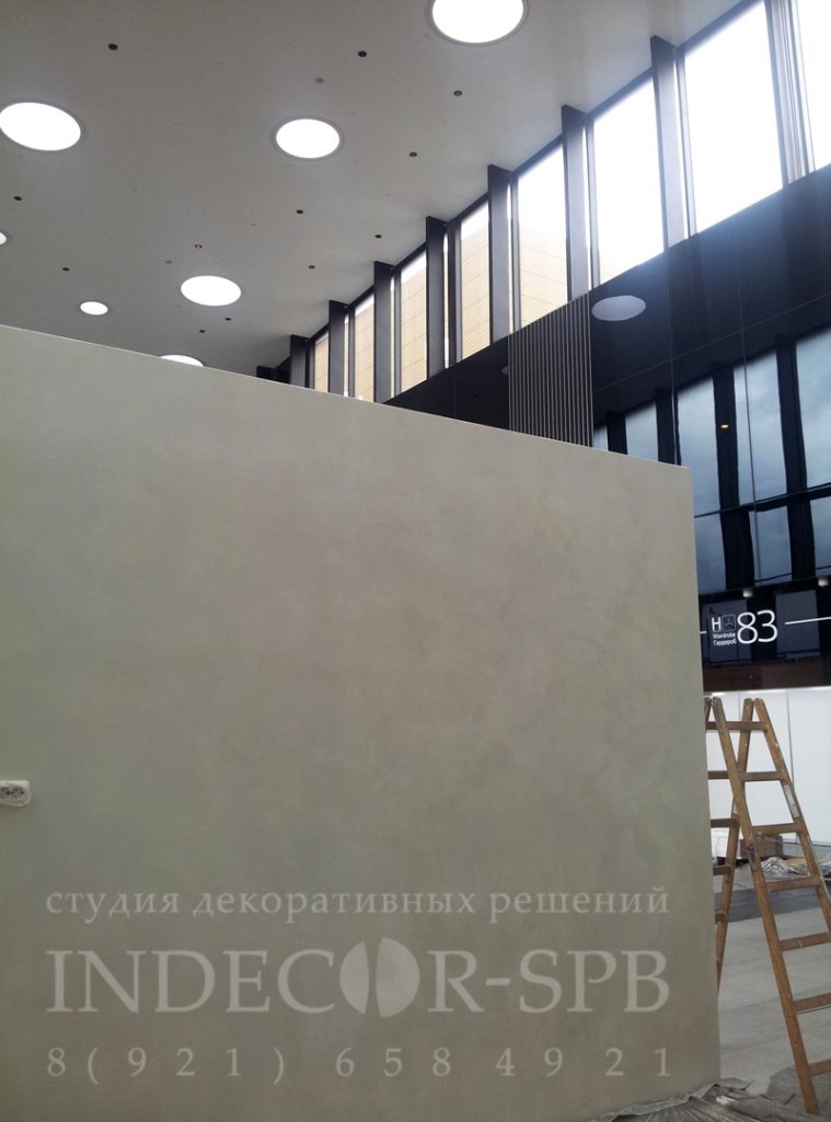 Декоративная штукатурка на стенде привилегия на экспофоруме Индекор-СПб